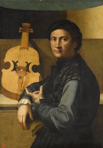 Bir viyola oyuncusunun portresi by Paolo Zacchia the Elder