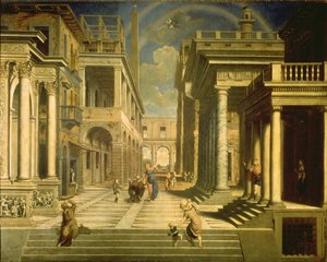 İmparator Augustus ve Sibyl by Paris Bordone