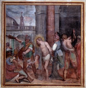 İsa'nın tutkusu, İsa'nın kırbaçlanması (Fresco by Paris Nogari
