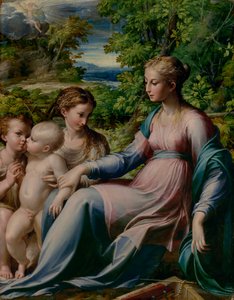 Vaftizci Yahya ve Mecdelli Meryem ile Bakire ve Çocuk by Parmigianino