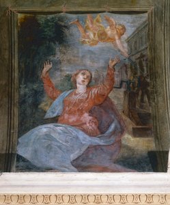 Aziz Agatha, Parmigianino (1503-1540), fresk, San Giovanni Evangelista Kilisesi, Parma, Emilia-Romagna, İtalya by Parmigianino