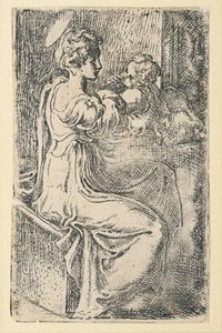 bakire ve çocuk by Parmigianino