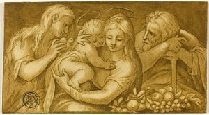Mary Magdalene ile Kutsal Aile by Parmigianino