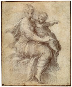Bulutlardaki Madonna ve Çocuk, c1525 by Parmigianino