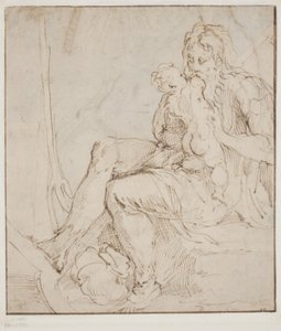 Satürn / Kronos çocuklarından birini yiyor by Parmigianino