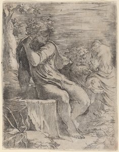 Oğlan ve İki Yaşlı Adam by Parmigianino