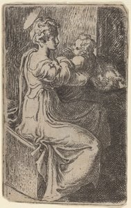 bakire ve çocuk by Parmigianino