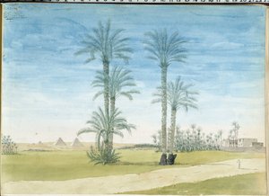 Mısır: “” Gyze Piramitleri (Guizeh, Guiseh, Giza) Pascal Coste (1787-1879) tarafından Çizimi Akdeniz Arkeoloji Müzesi, Marsilya by Pascal Xavier (after) Coste