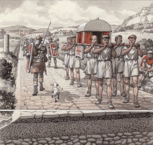 Bir Roma yolu (kağıt üzerine guaj)