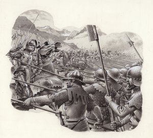 İsviçre Piyadeleri 15. yüzyıl (kağıt üzerine guaj)