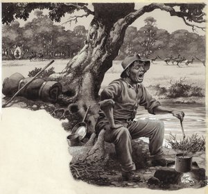 A Jolly Swagman (kağıt üzerine guaj)