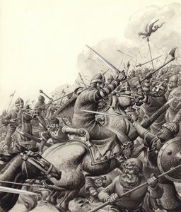 Hastings Savaşı (kağıt üzerine guaj)