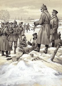 Noel Günü Mütarekesi (kağıt üzerine guaj)