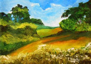 La route de Mouline, 2015 (tuval üzerine akrilik) by Patricia Brintle