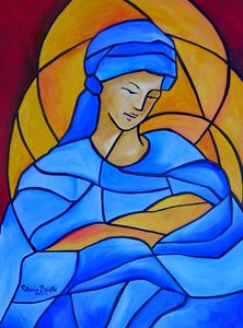 Maria zarafet dolu, 2005 (tuval üzerine akrilik) by Patricia Brintle