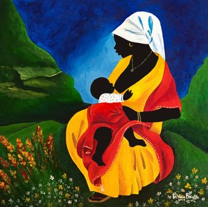 Annelik, 2019 (ahşap üzerine akrilik) by Patricia Brintle