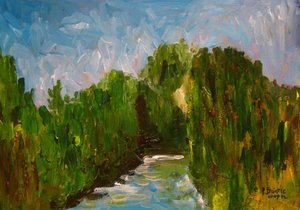 Sarma nehri, 2009 (ahşap üzerine akrilik) by Patricia Brintle
