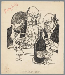 Colijn ve Tarife Yasası Buzağı Başı (nesne üzerindeki başlık) by Patricq Kroon (signed by artist)