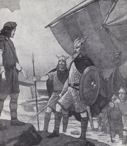 Hengist ve Horsa kardeşler, 5. yüzyılda Açılar, Saksonlar ve Jütler tarafından işgal sırasında Ebbsfleet, Thanet Adası, Kent