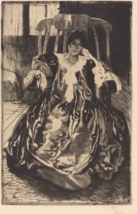 İpek Elbise La robe de soie, 1887. by Paul Albert Besnard