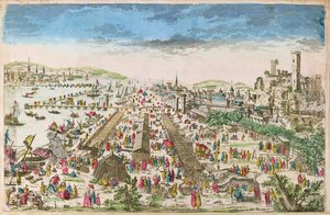 Beaucaire Fuarı ve Tarascon manzarası by Paul André Basset