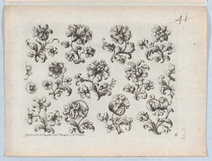Küçük Çiçek Motifleri Serisi, Levha 6, yakl. 1670-85., yakl. 1670-85. by Paul Androuet Du Cerceau
