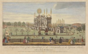 Green Park'taki Havai Fişek Gösterisi İçin Binanın Rezervuardan Perspektif Görünümü by Paul Angier