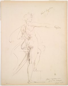 Apollo çalışması Marsyas recto için, Face in Profile verso, 1860