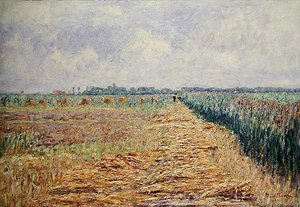 Berrak Beyaz Bulutlarla Bir Yaz Gökyüzünün Altında Düz Bir Hollanda Manzarası, 1890 dolayları (tuval üzerine yağlı boya) by Paul Baum