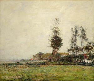 Hollanda, Ağaçlar ve Evler ile Peyzaj by Paul Baum