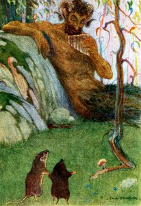 Söğütlerde Rüzgardan Şafak Kapılarındaki Kavalcı, pub. 1913 renkli litografi, 1913. by Paul Bramson.