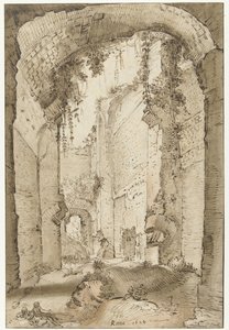 Palatine Tepesi'ndeki Septimus Severus Sarayı'nın kalıntıları by Paul Bril