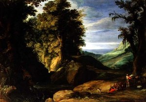 Gezginlerle Manzara, c.1610-15 (tuval üzerine yağlı boya)