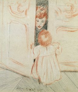 Saklambaç (kağıt üzerine renkli kalem) by Paul Cesar Helleu