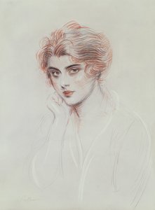 Sanatçının Kızı (kağıt üzerine renkli kalem) by Paul Cesar Helleu