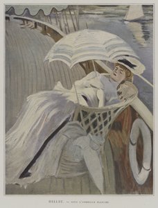 Sous lOmbrelle Blanche (Under the White Umbrella)  by Paul Cesar after Helleu
