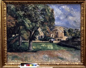 Bir parkta ağaçlar. Jas de Bouffan. Paul Cezanne
