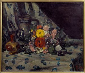 Sarı dalhia ile buket Tablo Paul Cezanne (1839-1906) 1873 Güneş. 0,54x0,64 m Paris, Orsay Müzesi by Paul Cézanne