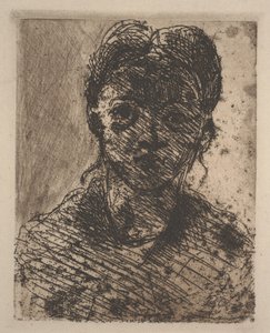 genç bir kızın başı by Paul Cézanne
