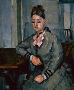 Madame Cezanne Masaya Yaslanmış, 1873 dolayları (tuval üzerine yağlı boya) by Paul Cézanne