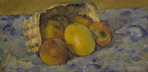 Devrilmiş Meyve Sepeti, 1877 dolayları (tuval üzerine yağlı boya) by Paul Cézanne