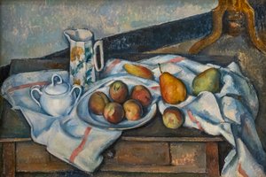şeftali ve armut by Paul Cézanne