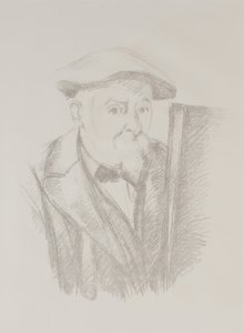 Bir Şövale Önündeki Otoportre by Paul Cézanne