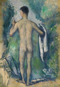 Ayakta Yıkanan Kişi, Arkadan Görünür by Paul Cézanne