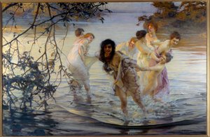 Mutlu bebekler Suda yuvarlanan genç kadınlar. Paul Chabas (1869-1937) 1899 Nantes, Güzel Sanatlar Müzesi