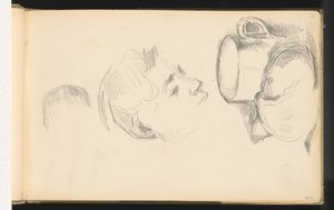 Bir Kafa, Bir Fincan ve Bir Rulo Ekmek by Paul Cézanne