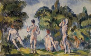 banyo yapanlar by Paul Cézanne