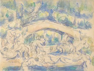 Bir Köprünün Altında Yıkananlar, 1900-06. by Paul Cézanne
