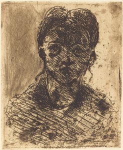 Bir Kızın Büstü, 1873. by Paul Cézanne