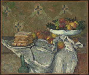 Meyve tabağı ve bisküvi tabağı, 1877 dolayları (tuval üzerine yağlı boya) by Paul Cézanne
